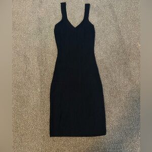 Wilfred Black Midi Dress V-Neck Sleeveless